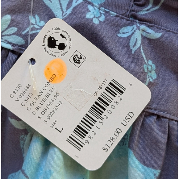 Free People Meet Me In Maui Floral Tie Mini Dress L | Coastal Vacay Vibes NWT - Picture 7 of 14